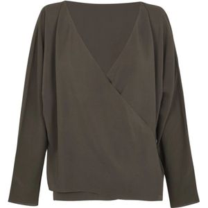 Cortana, Dames, Blouses & Shirts, Grijs, Maat: 2XS Zijde,