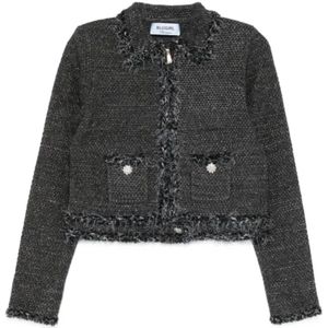 Blugirl, Dames, Jassen, Grijs, Maat: L Tweed,