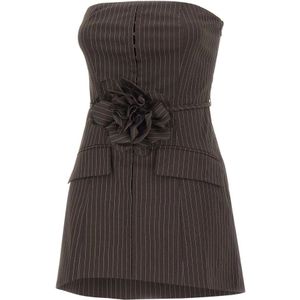 Rotate Birger Christensen, Dames, Jurken, Bruin, Maat: XS Viscose,