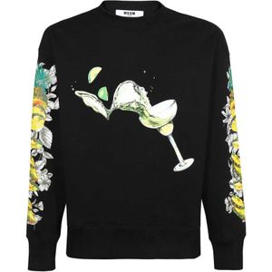 Msgm, Heren, Sweatshirts & Hoodies, Zwart, Maat: XS Katoen,