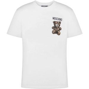 Moschino, Heren, Tops, Wit, Maat: S Katoen,