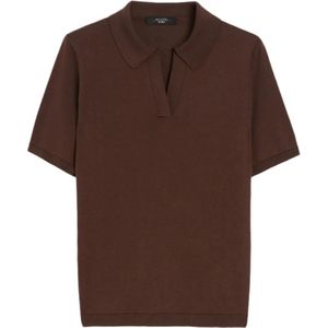 Weekend Max Mara, Dames, Tops, Bruin, Maat: XS Katoen,