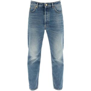 Golden Goose - Slim Fit Happy Jeans - Blauw - 100% Katoen - Vijf-pocket design