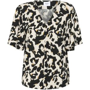 Saint Tropez, Dames, Blouses & Shirts, Zwart, Maat: M Viscose,