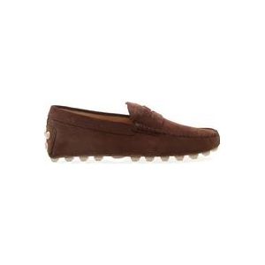 Tod's Bruine Suède Bubble Loafer , Brown , Heren , Maat: 43 EU