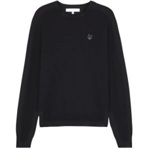 Maison Kitsuné, Heren, Truien, Zwart, Maat: S Wol,