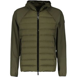 Moncler Gewatteerde Jas met Hoge Kraag , Green , Heren , Maat: M