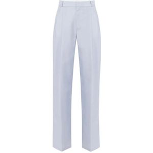 Elisabetta Franchi, Dames, Broeken, Blauw, Maat: XS Wol,