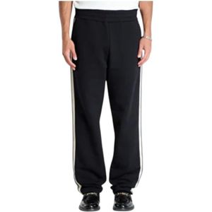 Palm Angels, Heren, Broeken, Zwart, Maat: L Katoen,