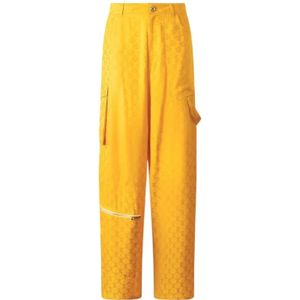 Roberto Cavalli, Dames, Broeken, Geel, Maat: S Zijde,
