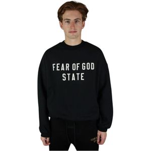 Fear Of God, Heren, Sweatshirts & Hoodies, Zwart, Maat: S Fleece,
