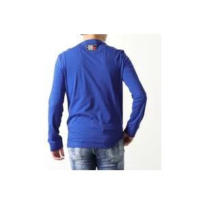 Dsquared2 Blauw Heren T-Shirt met Lange Mouwen en Twins Peak Logo , Blue , Heren , Maat: S