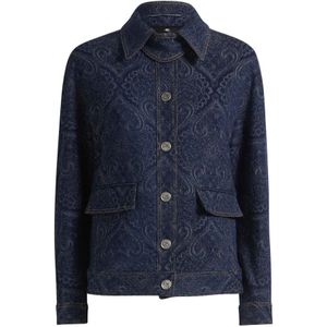 Etro, Dames, Jassen, Blauw, Maat: S Denim,