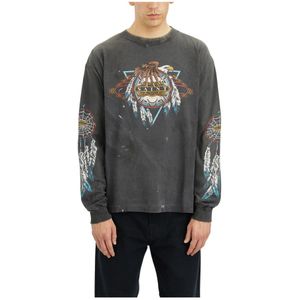 ©Saint M××××××, Heren, Sweatshirts & Hoodies, Zwart, Maat: L Katoen,