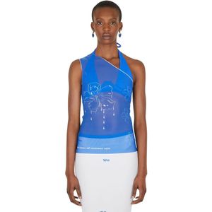 DI Petsa, Dames, Tops, Blauw, Maat: XS Poliester,