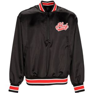 Huf, Heren, Jassen, Zwart, Maat: S Satijn,