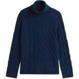 TOMMY HILFIGER - Trui - Navy - Raglanmouwen - Gerecycled Materiaal - Col