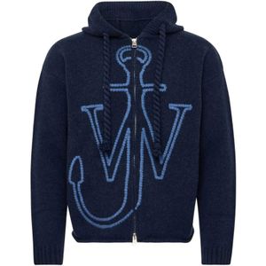 JW Anderson, Heren, Sweatshirts & Hoodies, Blauw, Maat: XS Wol,