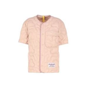 Moncler Roze Tribeca Print Donsgevulde Shirt , Pink , Heren , Maat: 2XS