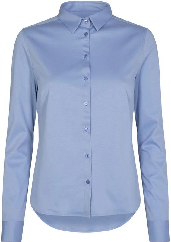 Blouse - Effen - Katoen - Lange Mouw - Normale Pasvorm