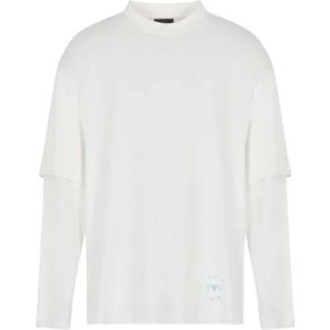 Emporio Armani, Heren, Sweatshirts & Hoodies, Wit, Maat: L Katoen,