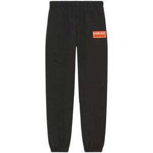 Kenzo, Dames, Broeken, Zwart, Maat: L Katoen,