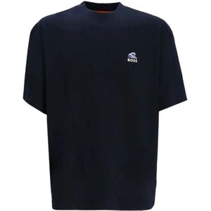 Hugo, Heren, Tops, Blauw, Maat: L Katoen,