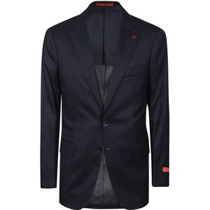 Isaia, Heren, Jassen, Blauw, Maat: M Zijde,