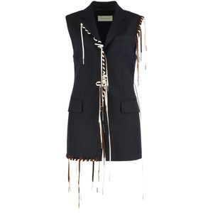 Dries Van Noten, Dames, Jassen, Zwart, Maat: S Leer,