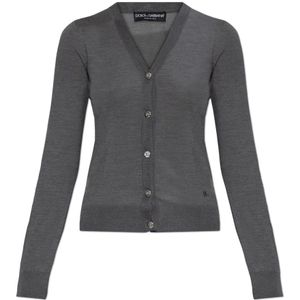 Dolce & Gabbana, Dames, Truien, Grijs, Maat: M Zijde,