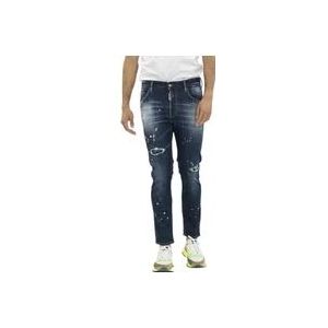 Dsquared2 Distressed Skater Skinny Jeans , Blue , Heren , Maat: S