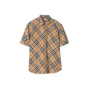 Burberry Short Sleeve Hemden , Beige , Heren , Maat: M