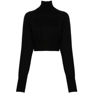 Sportmax, Dames, Truien, Zwart, Maat: M Wol,