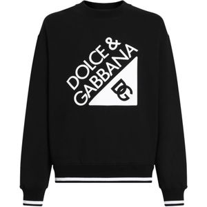 Dolce & Gabbana, Heren, Sweatshirts & Hoodies, Zwart, Maat: S Katoen,