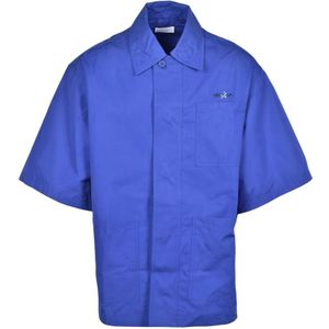Off White, Heren, Overhemden, Blauw, Maat: M Katoen,