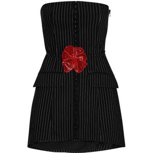 Rotate Birger Christensen, Dames, Tops, Zwart, Maat: S Viscose,