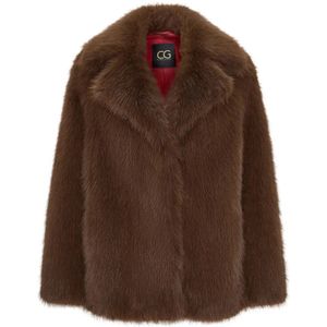 Cesare Gaspari - Korte Faux Fur Jas - Bruin - Dames - Polyester