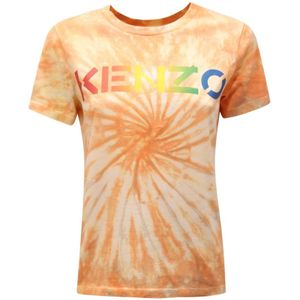 Kenzo, Dames, Tops, Oranje, Maat: S Katoen,