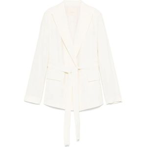 Twinset - Elegante Blazer met Borduurriem - Wit - Dames