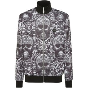 Philipp Plein, Heren, Sweatshirts & Hoodies, Zwart, Maat: M Katoen,