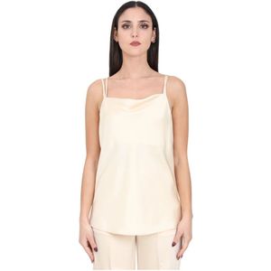 Simona Corsellini, Dames, Tops, Beige, Maat: M Poliester,