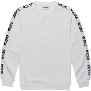 Moschino, Heren, Sweatshirts & Hoodies, Wit, Maat: S Katoen,