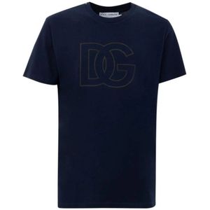 Dolce & Gabbana, Heren, Tops, Blauw, Maat: S Katoen,