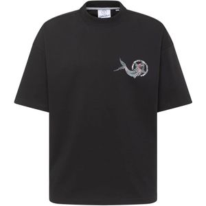 T-shirt - Zwart - Jersey - Logoprint - Losse Pasvorm