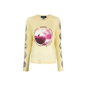 Dsquared2 T-Hemden , Yellow , Dames , Maat: M