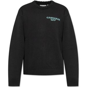 Carhartt WIP - Logo Sweater - Zwart - Heren - Katoen