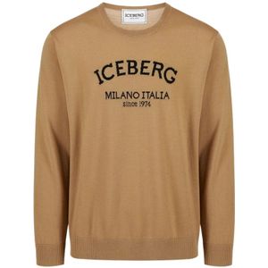 Iceberg, Heren, Truien, Beige, Maat: M Wol,