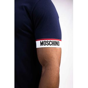 Moschino, Heren, Tops, Blauw, Maat: S Katoen,