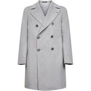 Tagliatore, Heren, Mantels, Grijs, Maat: M Wol,