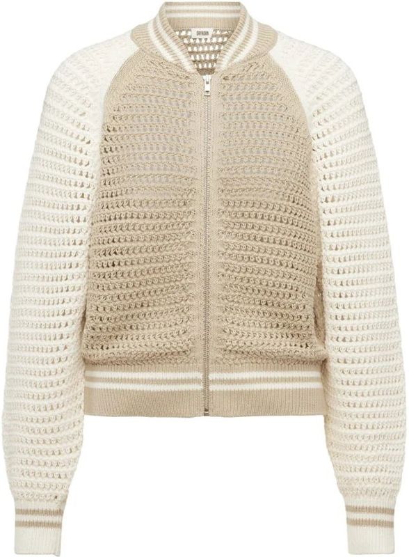 DRYKORN - NALFY - Gebreid Vest - Lichtbruin / Offwhite